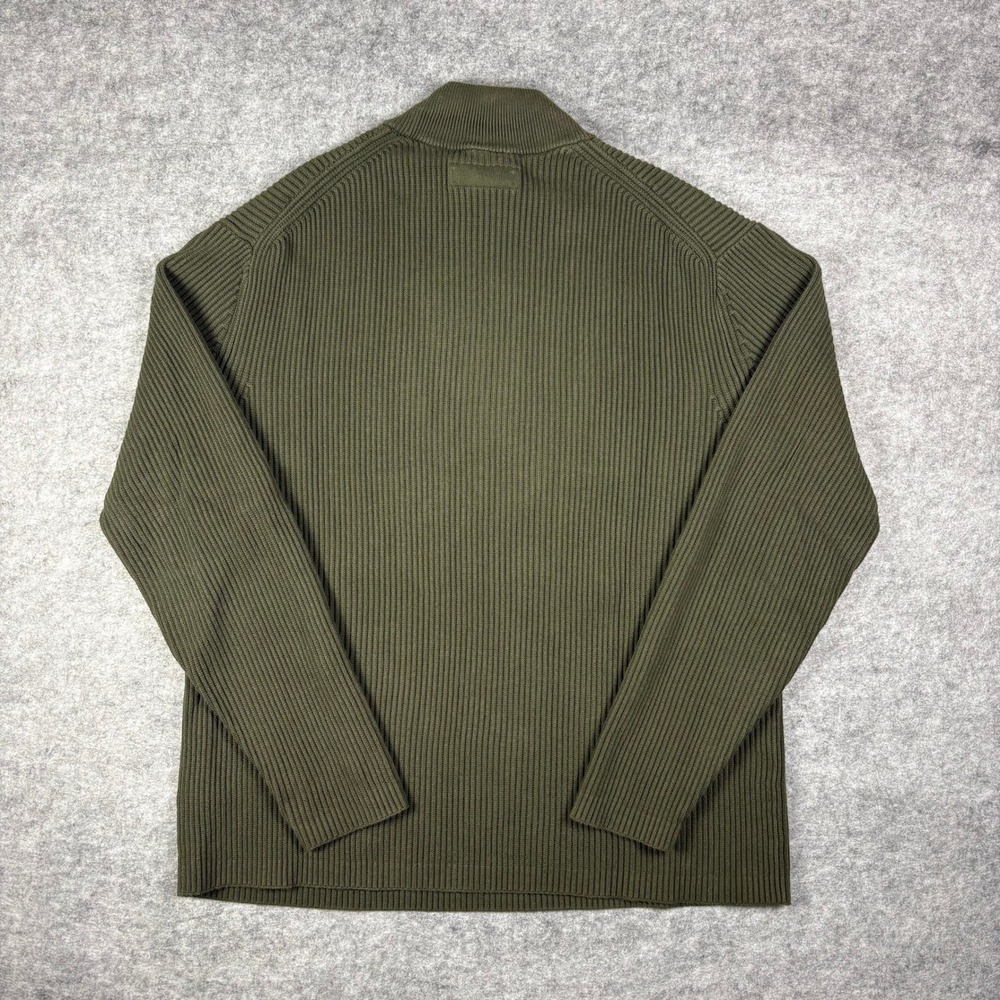 Banana Republic Organic Cotton Mock Neck Ribbed Sweater Mens Large Olive Green - Picture 4 of 6